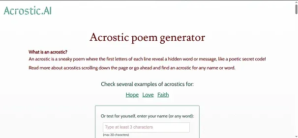 Acrostic AI preview
