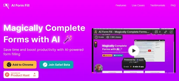 AI Form Fill preview