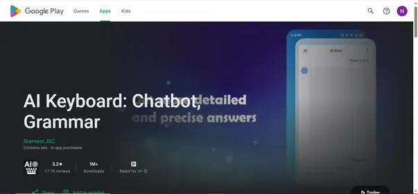 AI Keyboard Chatbot preview
