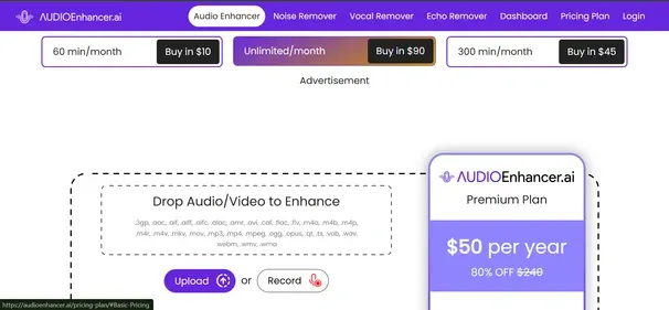 Audioenhancer AI preview