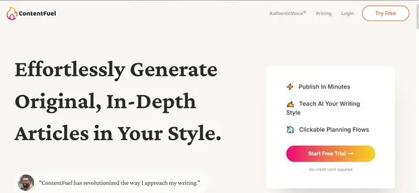 CONTENTFUEL AI preview