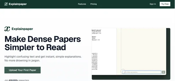 Explainpaper preview