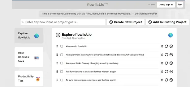 Flowlist IO preview
