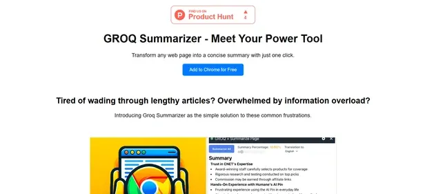 GROQ SUMMARIZER preview