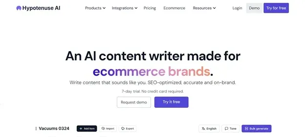 Hypotenuse AI preview
