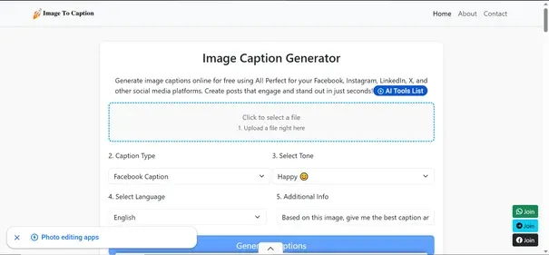 Image-to-Caption preview