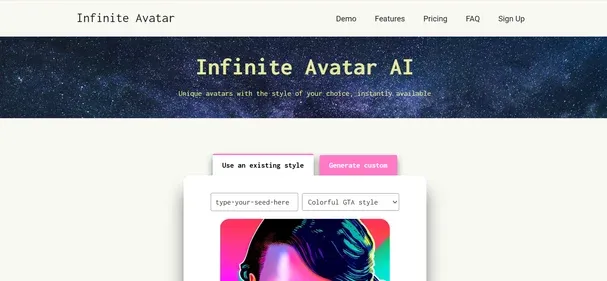 INFINITE AVATAR AI preview