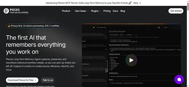 Pieces for Developers preview