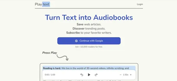 Playtext App preview