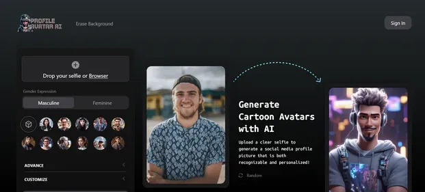 Profile Avatar AI preview