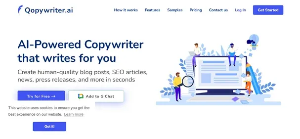 QOPYWRITER AI preview