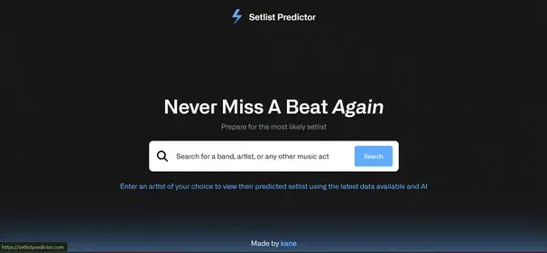 Setlist Predictor preview