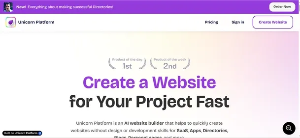 Unicorn Platform preview