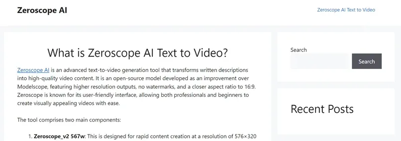 Zeroscope AI preview